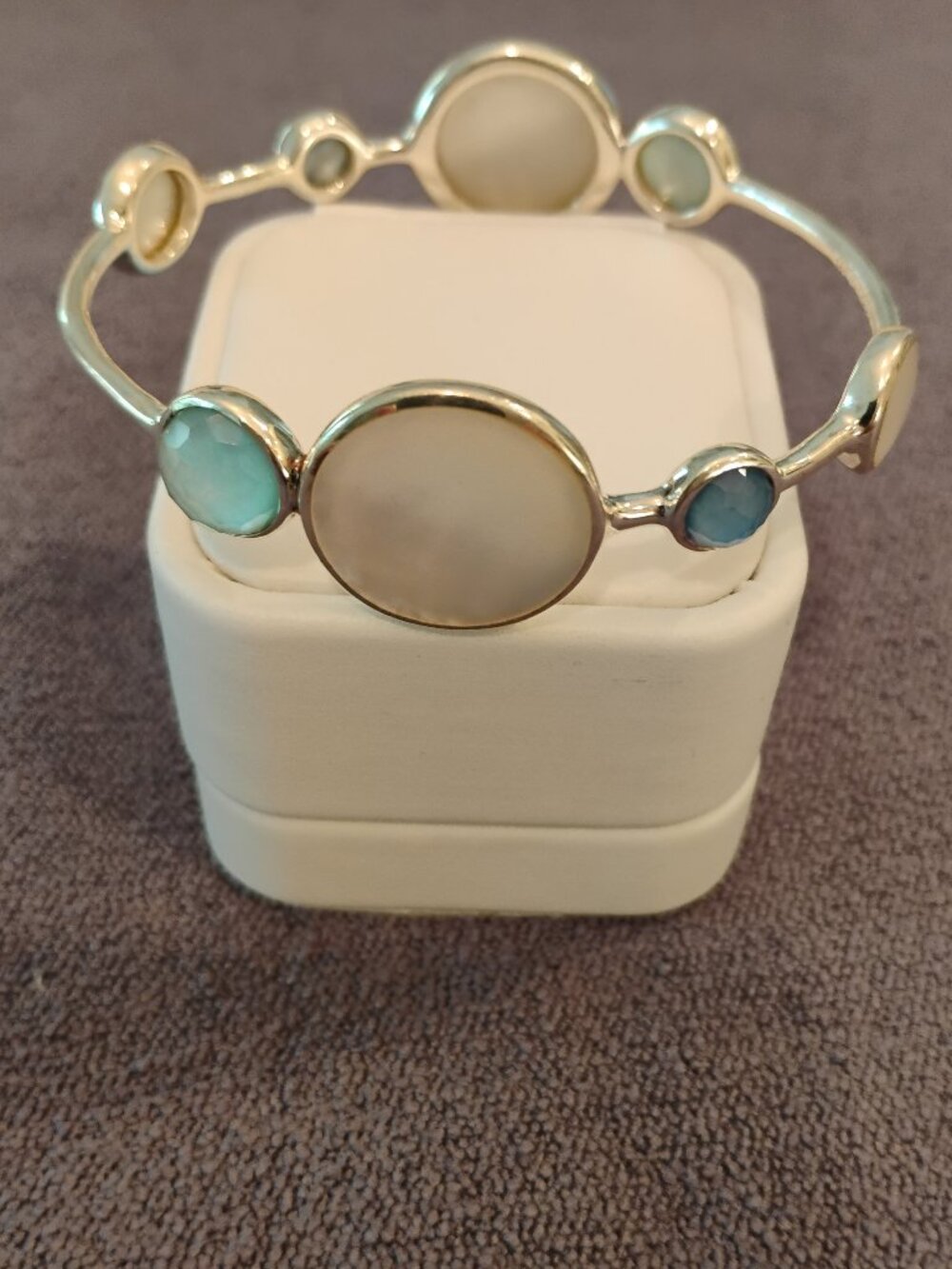 Ippolita Sterling Silver Wonderland Shell and Stone Bangle, NWT